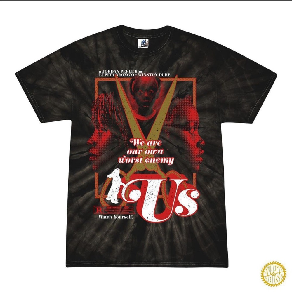 Jordan Peele’s US black tie dye shirt